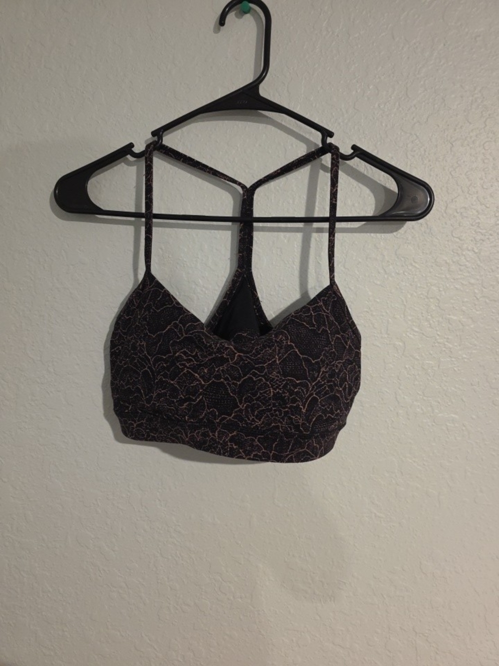 lululemon athletica Black Sports Bralette with Rose Accents